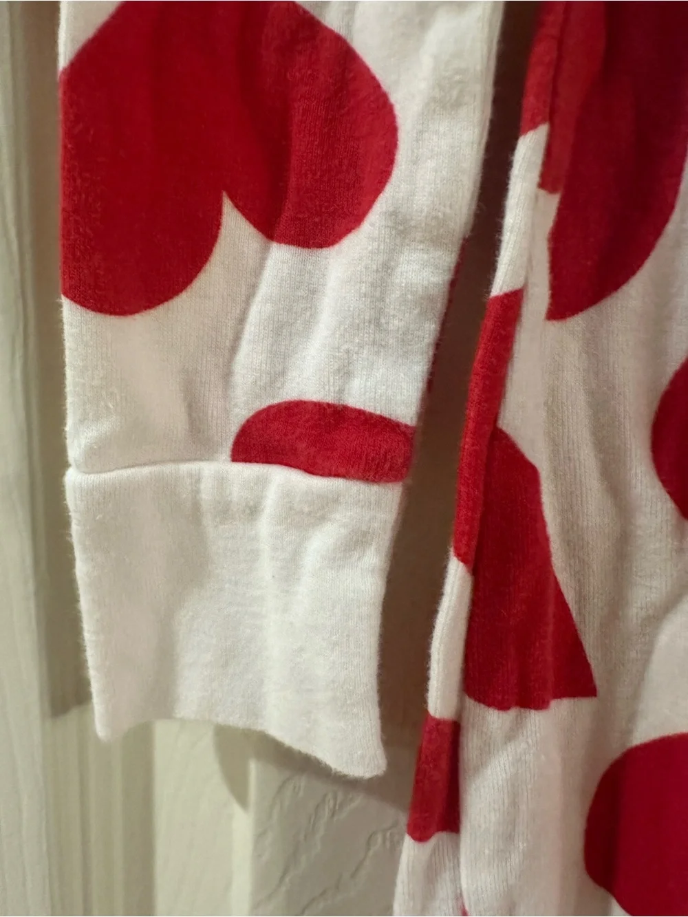 Old Navy White Pajama Set with Red Heart Print